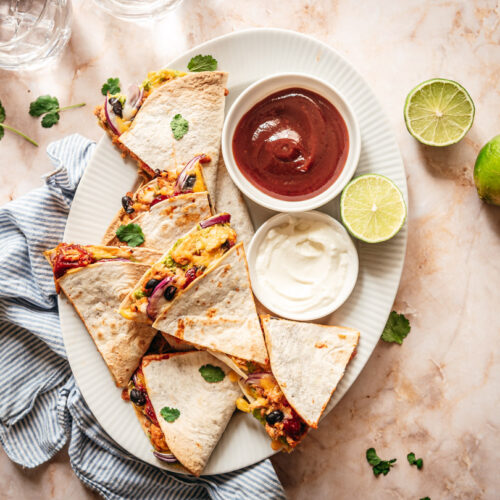 Quesadilla met BBQ chicken