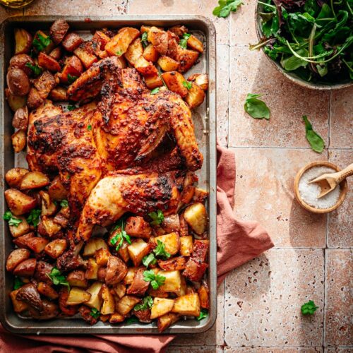 Gevlinderde kip met boursin en aardappeltjes