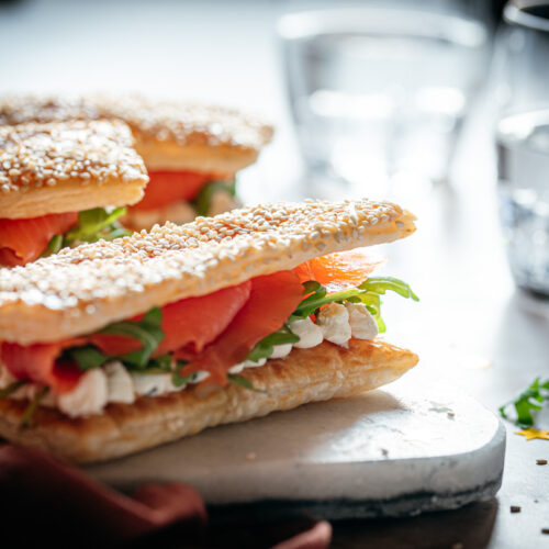 Hartige tompouce met gerookte zalm