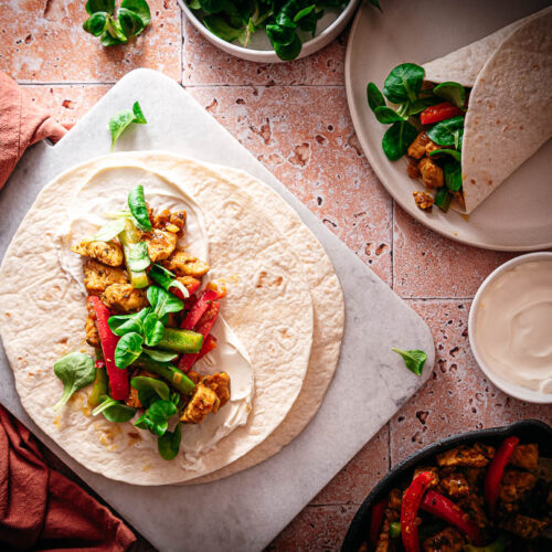 Wraps met kip en groenten