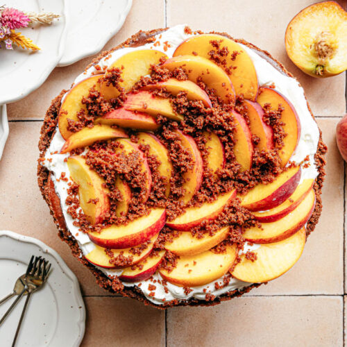 Perzik cheesecake