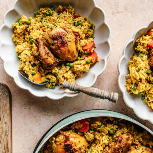 Eenpansgerecht met kip en rijst