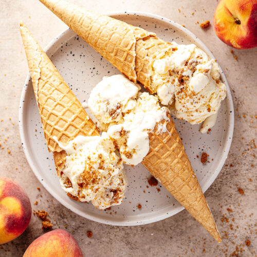 Perzik kruimel roomijs