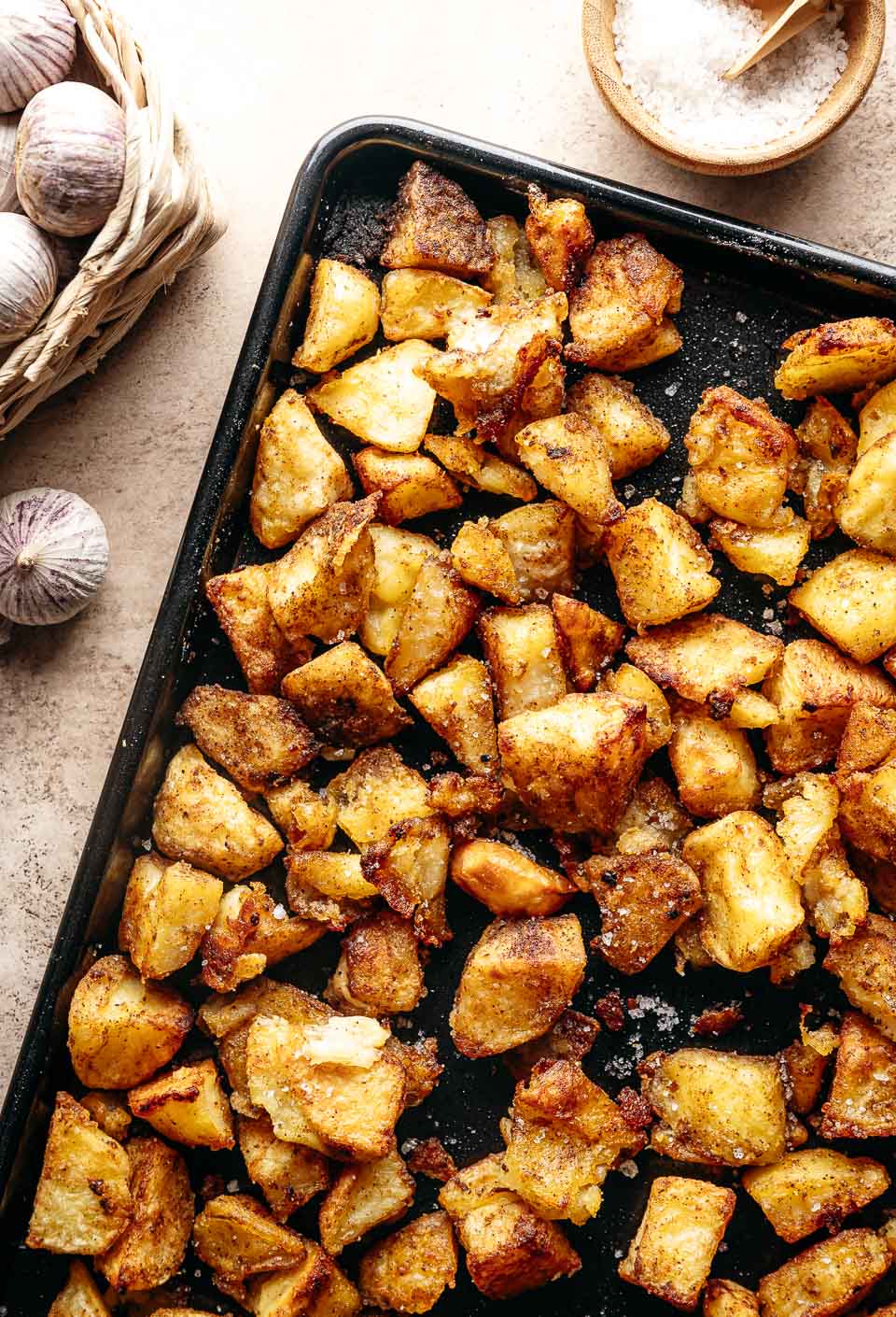 Krokant gebakken aardappels