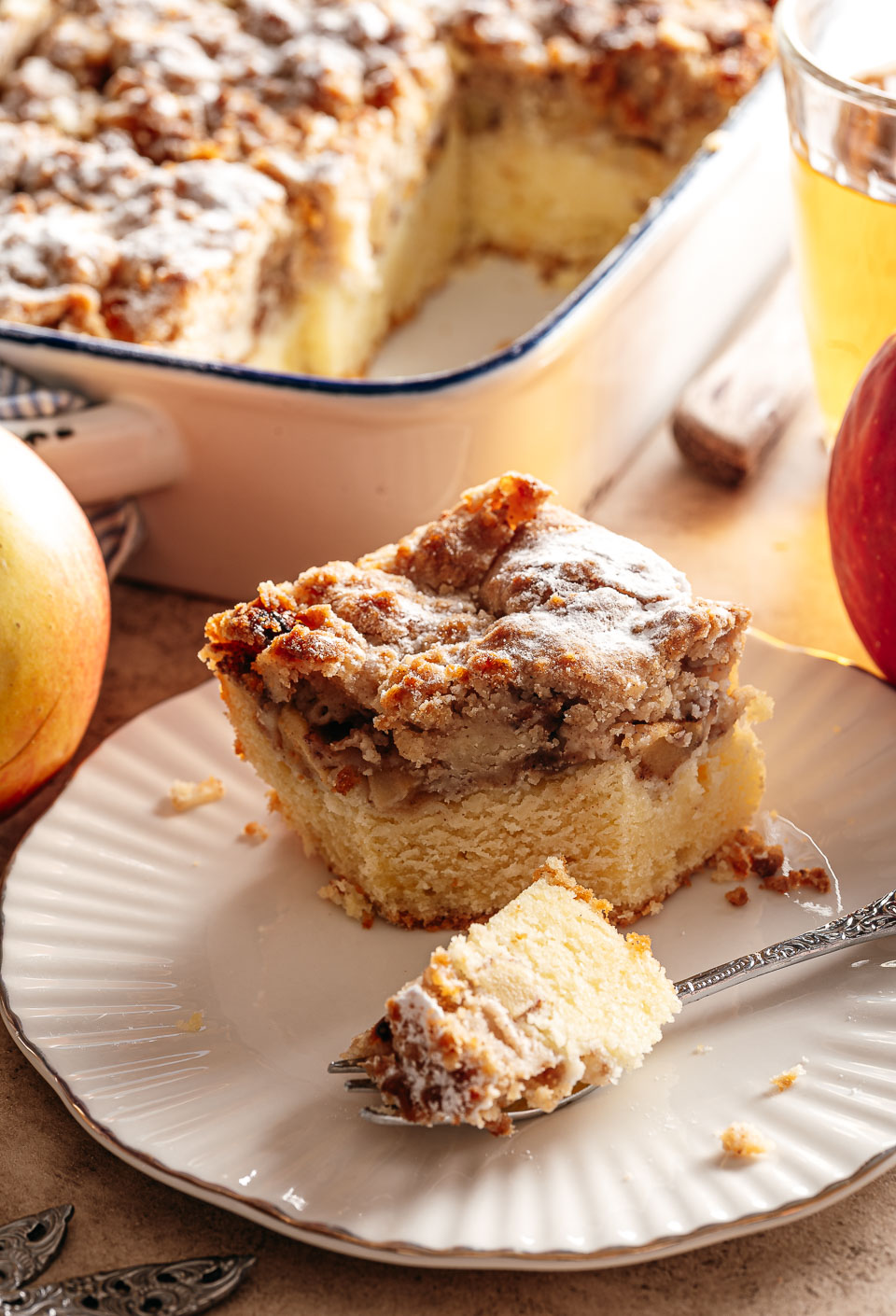 Appel kruimel plaatcake