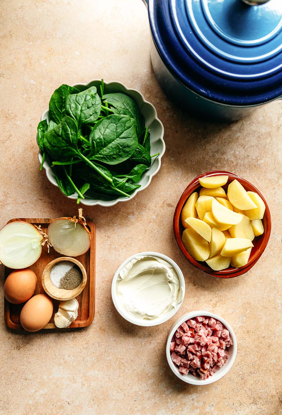 Spinaziestamppot ingredienten