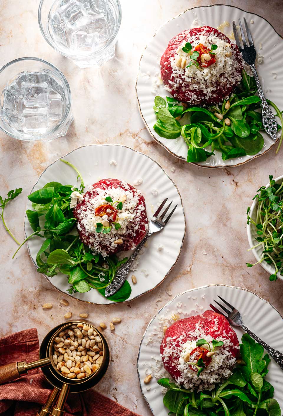 Voorgerecht kerst met carpaccio