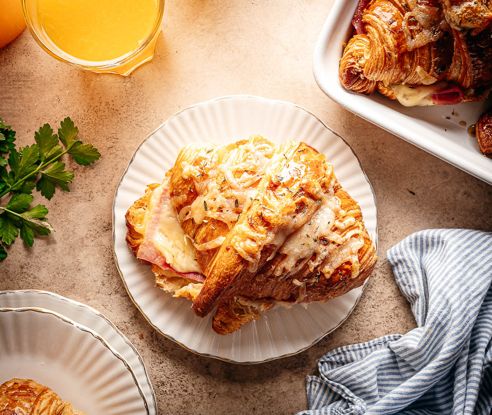 Ham kaas croissant uit de oven