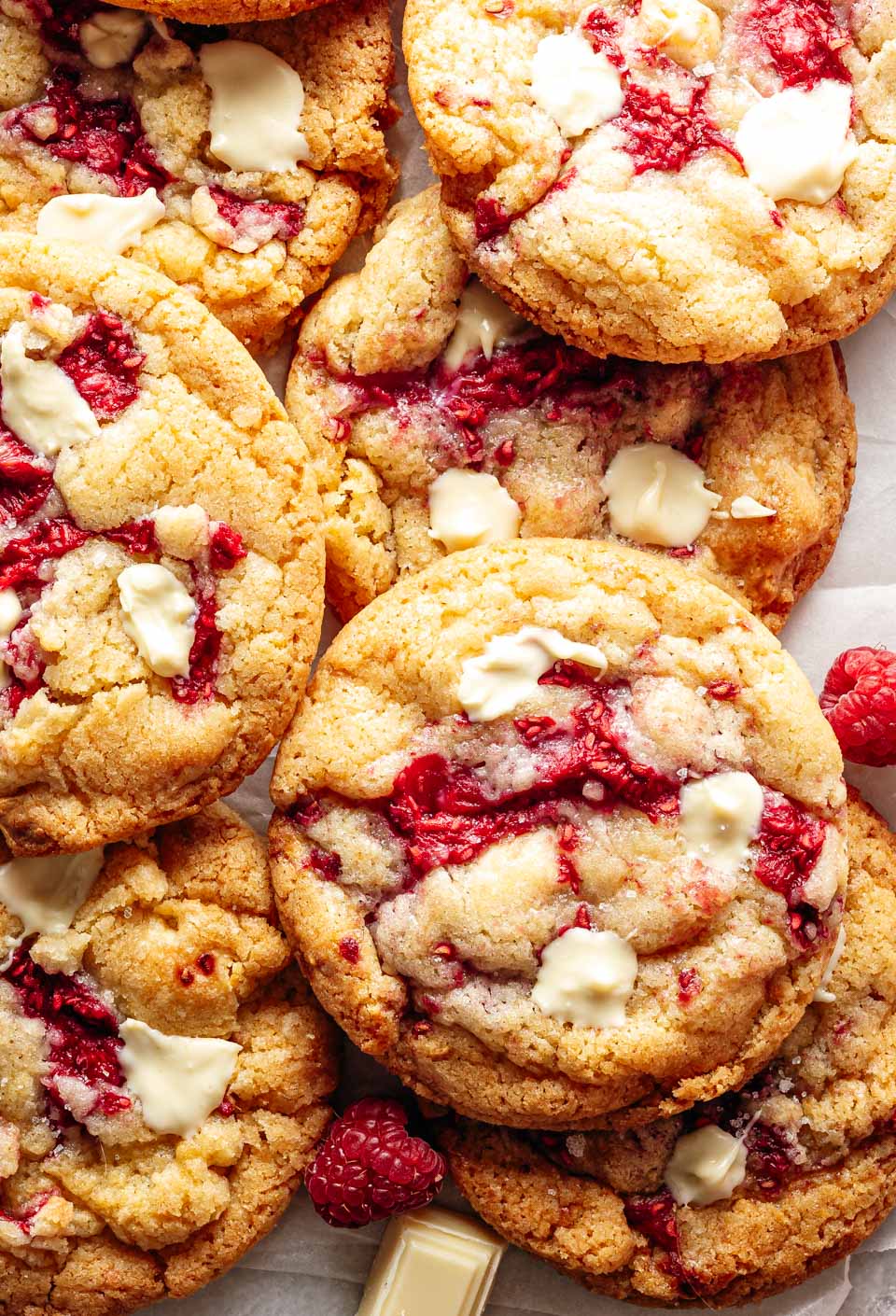 Raspberry chocolate chip cookies