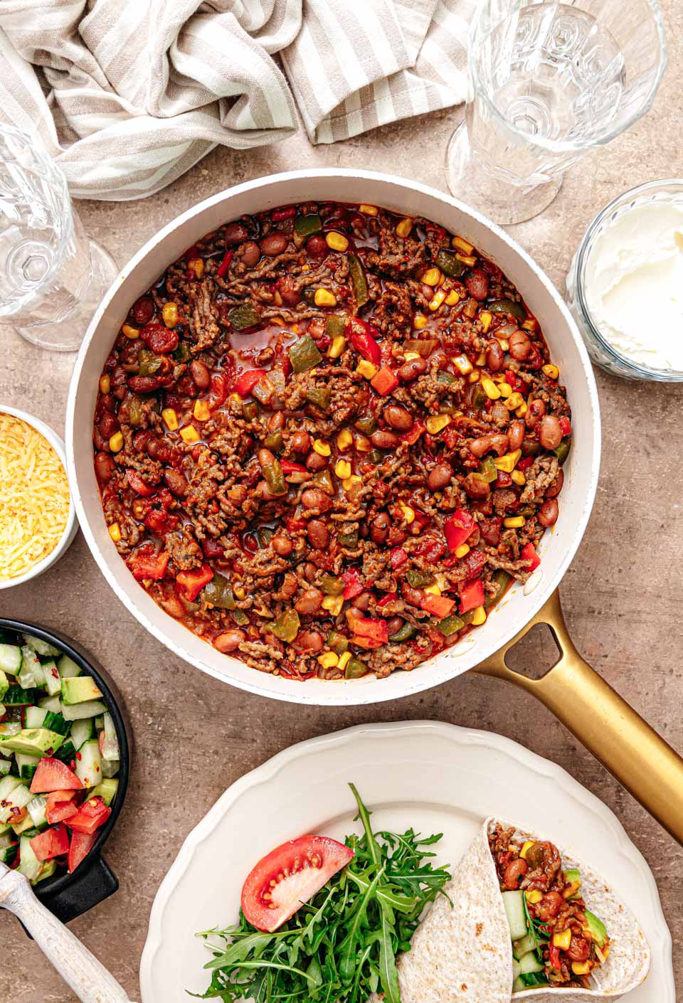 Wraps maken met gehakt