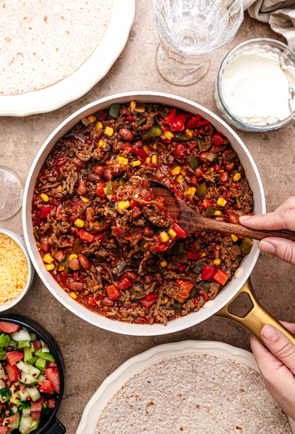 Wraps met gehakt recept