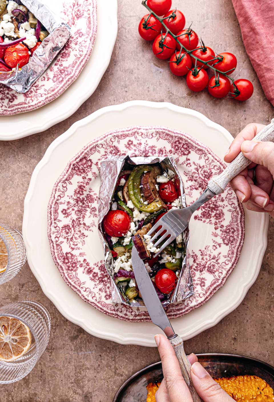 Groentepakketjes van de barbecue