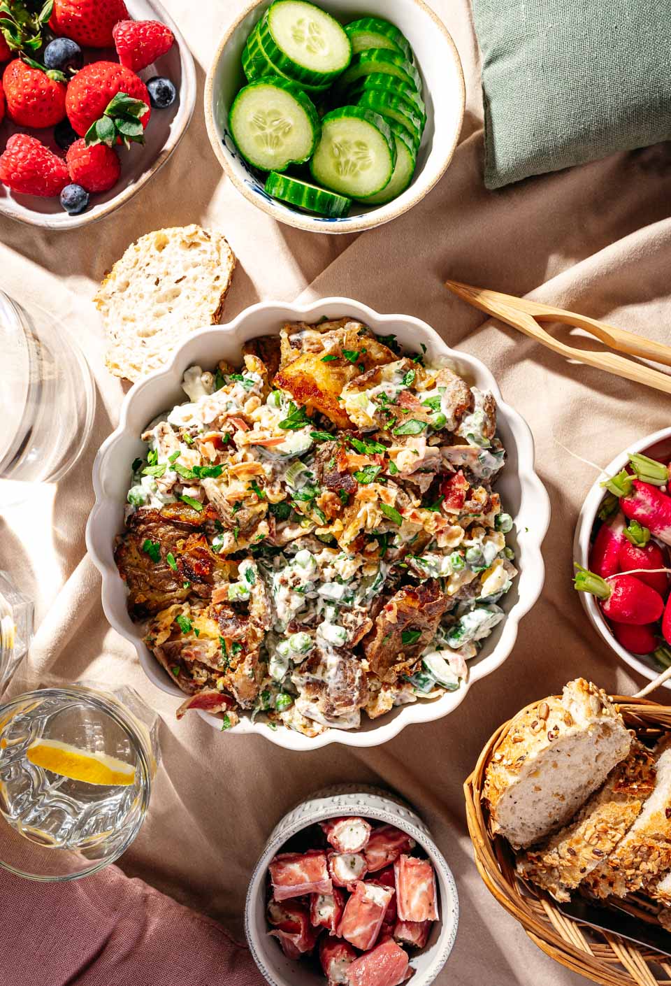 Krokante aardappelsalade