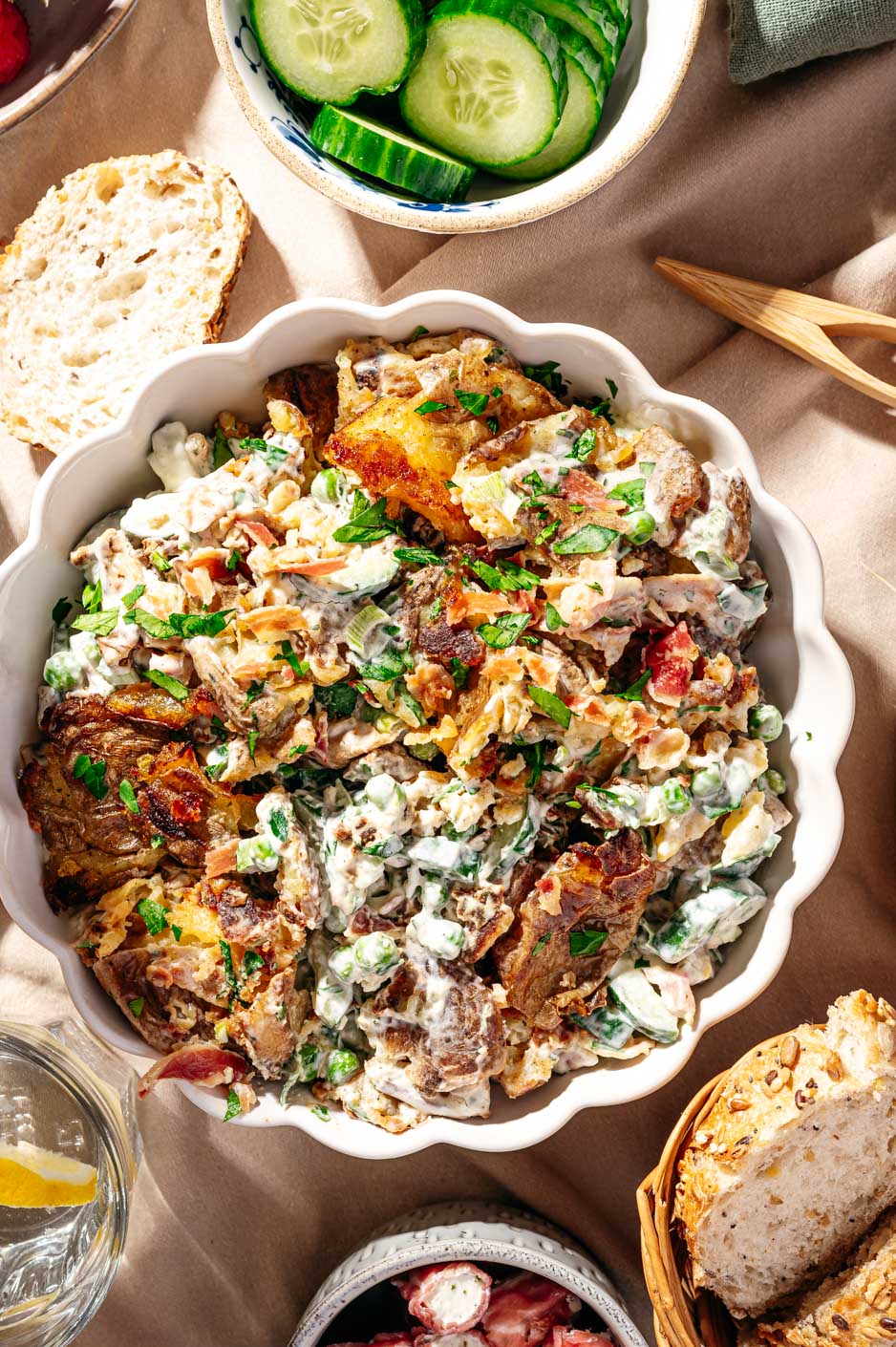 Romige krokante aardappelsalade