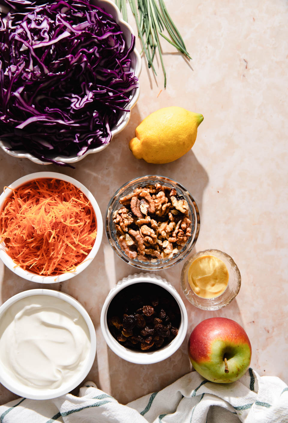 Rode koolsalade ingredienten