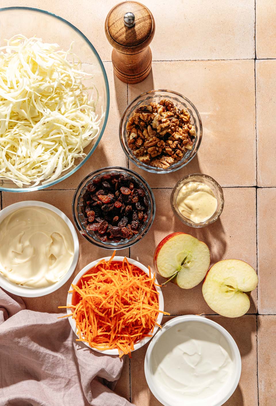 Witte koolsalade ingredienten