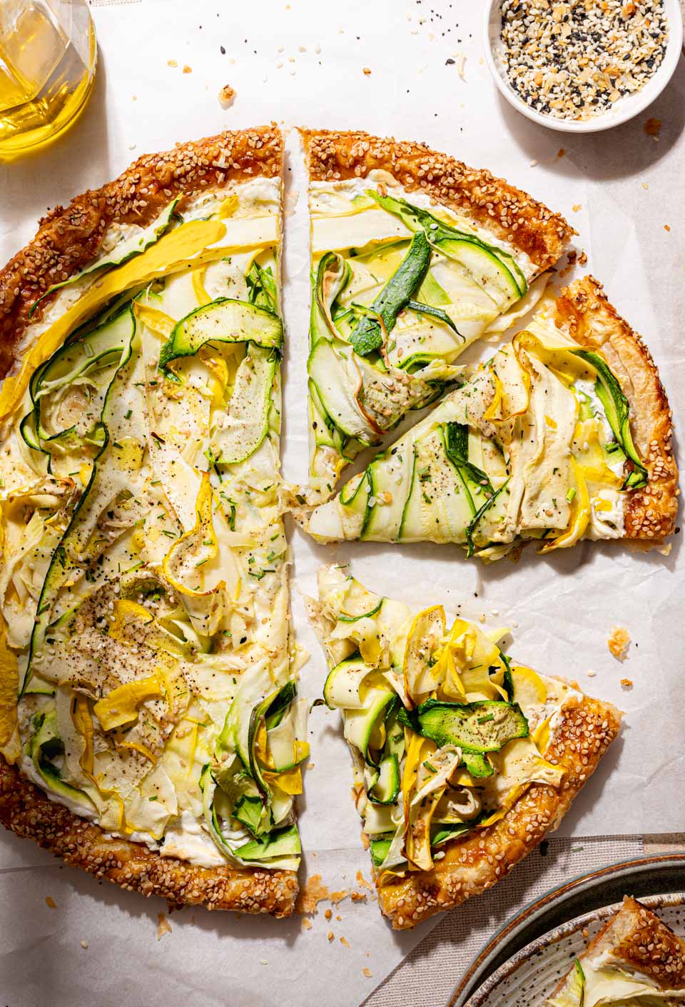 Courgette plaattaart recept