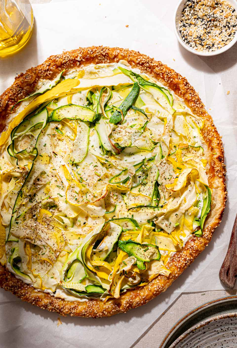 Plaattaart met courgette