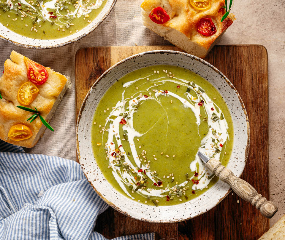 Broccoli courgette soep