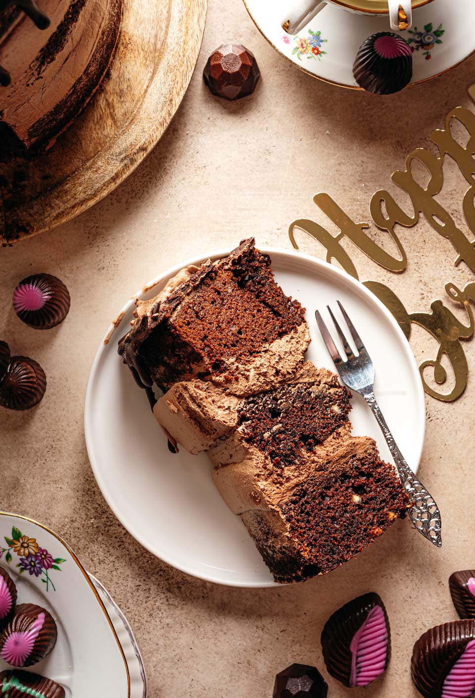 Stukje chocoladetaart