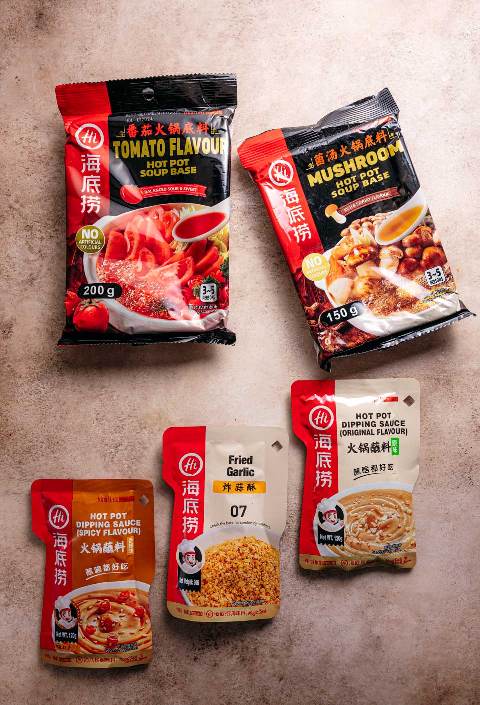 Hotpot bouillonbasis en dipsausjes