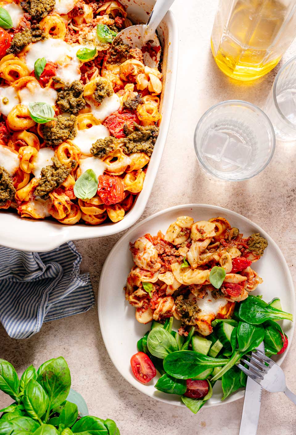 Ovenschotel met gevulde pasta