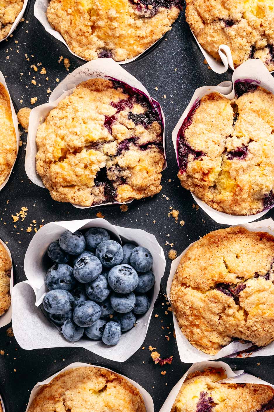 Muffins met blauwe bessen