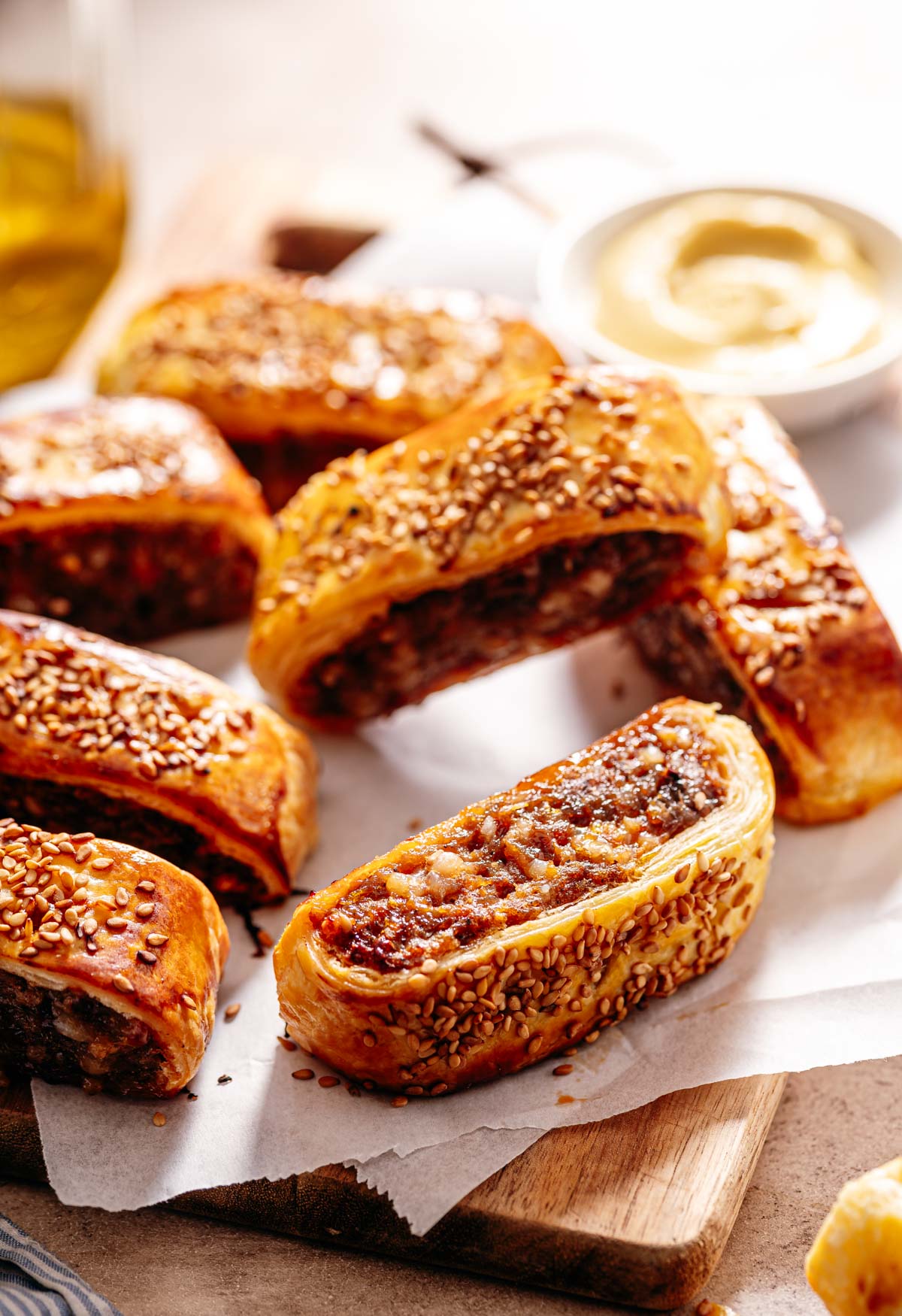 Bladerdeeghapjes met kipvulling