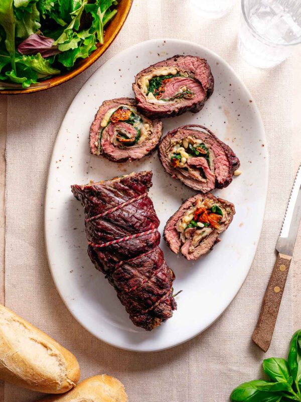 Bavette rollade van de BBQ