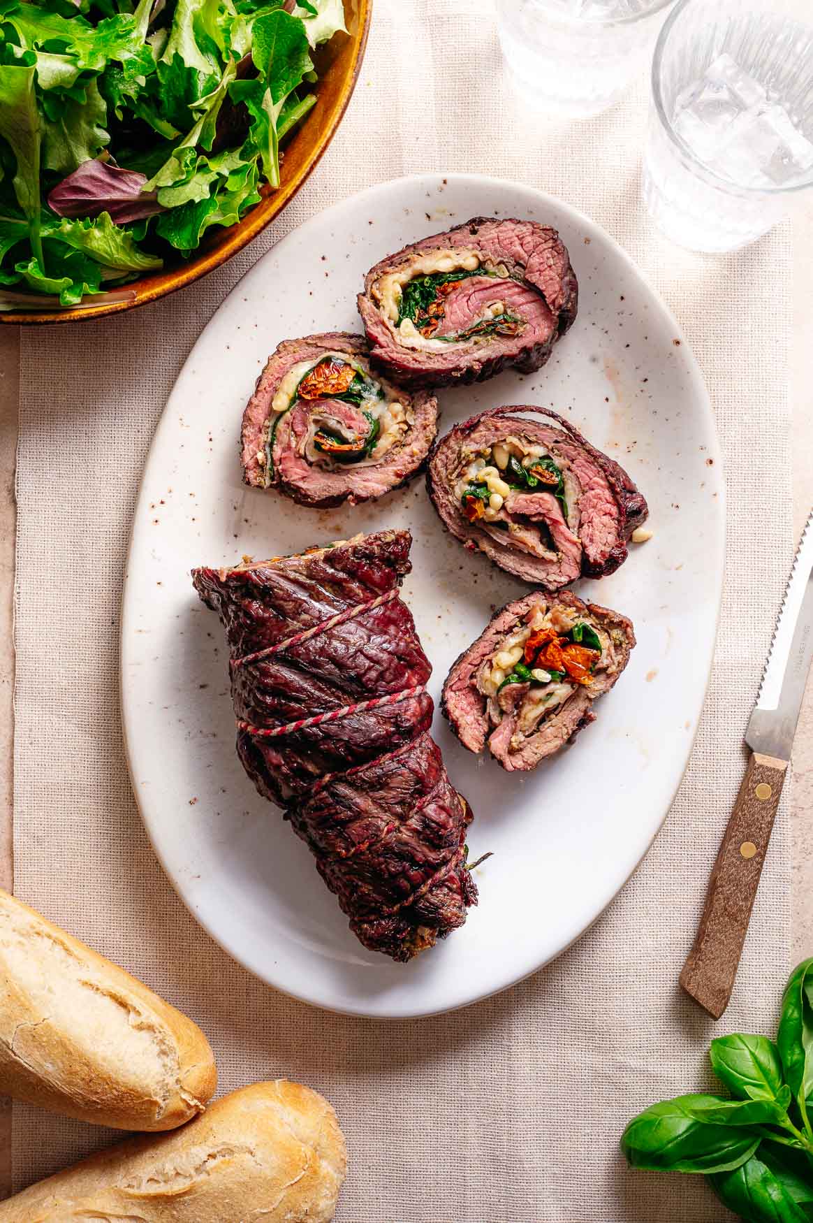 Bavette rollade van de BBQ