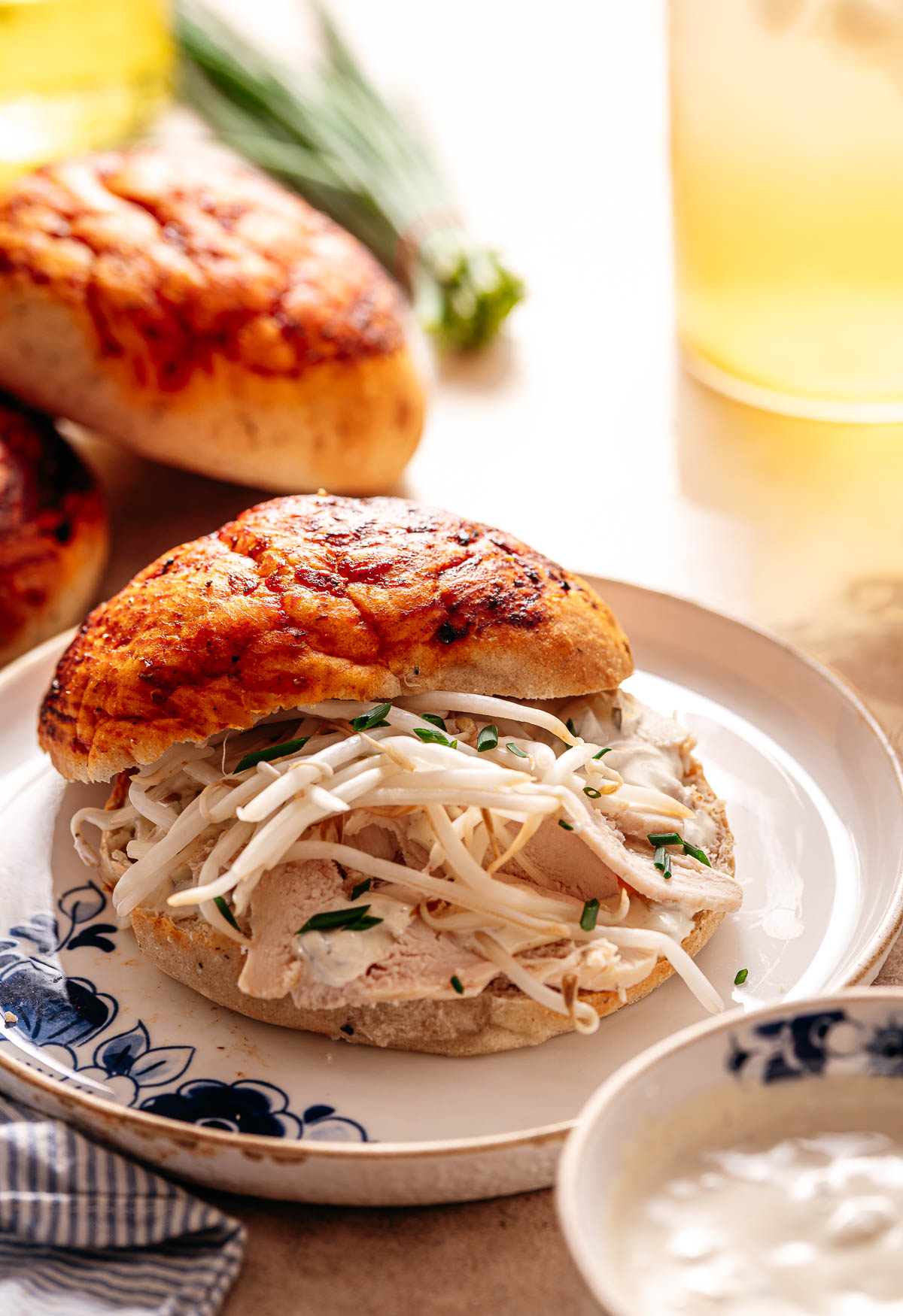 Focaccia kip la place