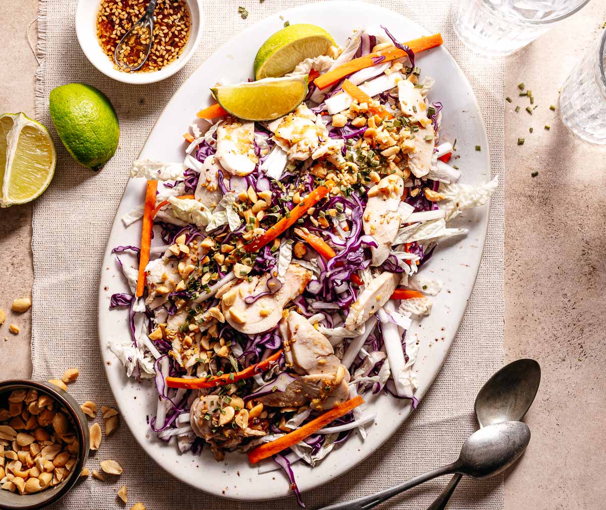 Aziatische salade met kip recept