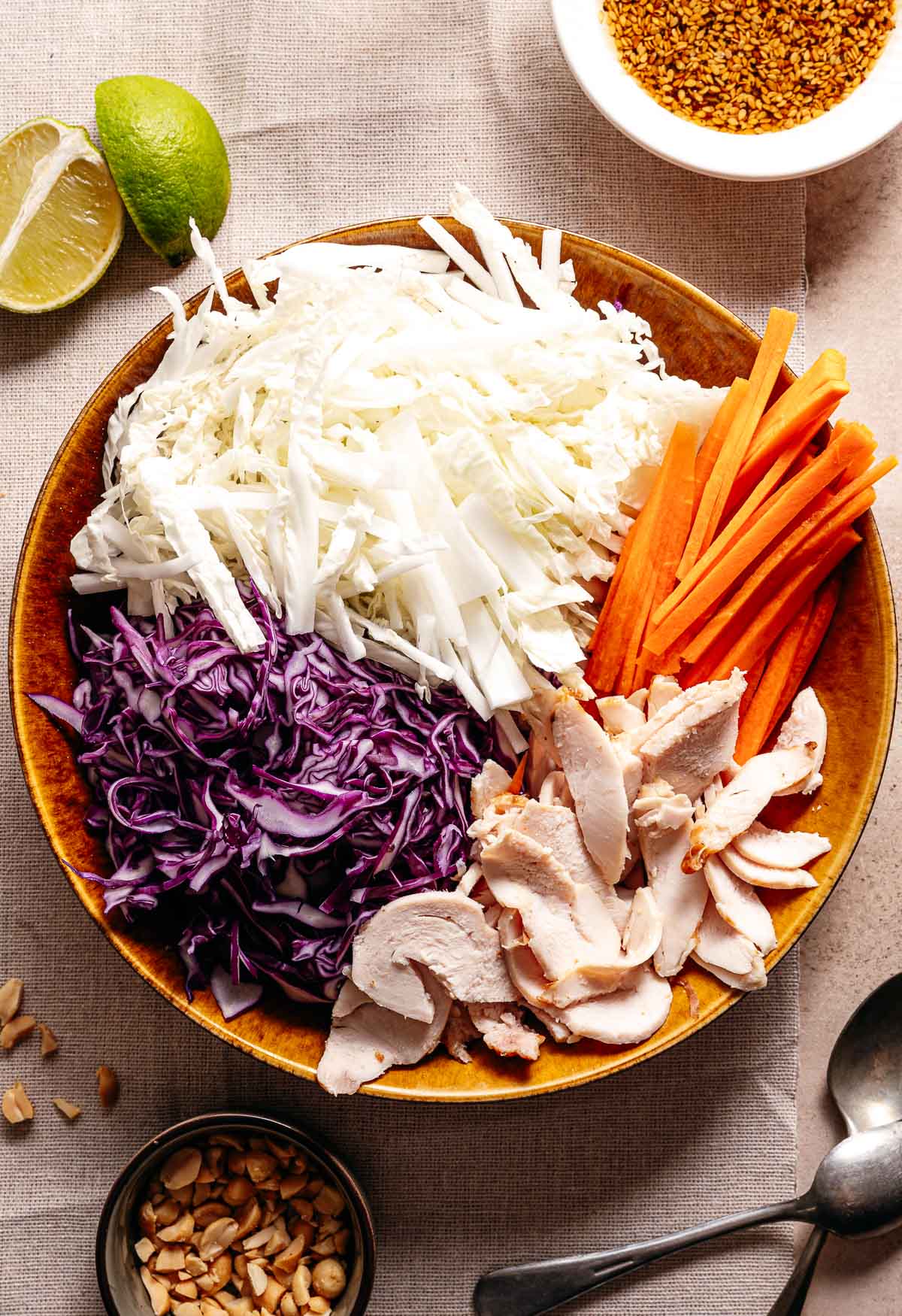 Ingredienten voor Aziatische salade met kip