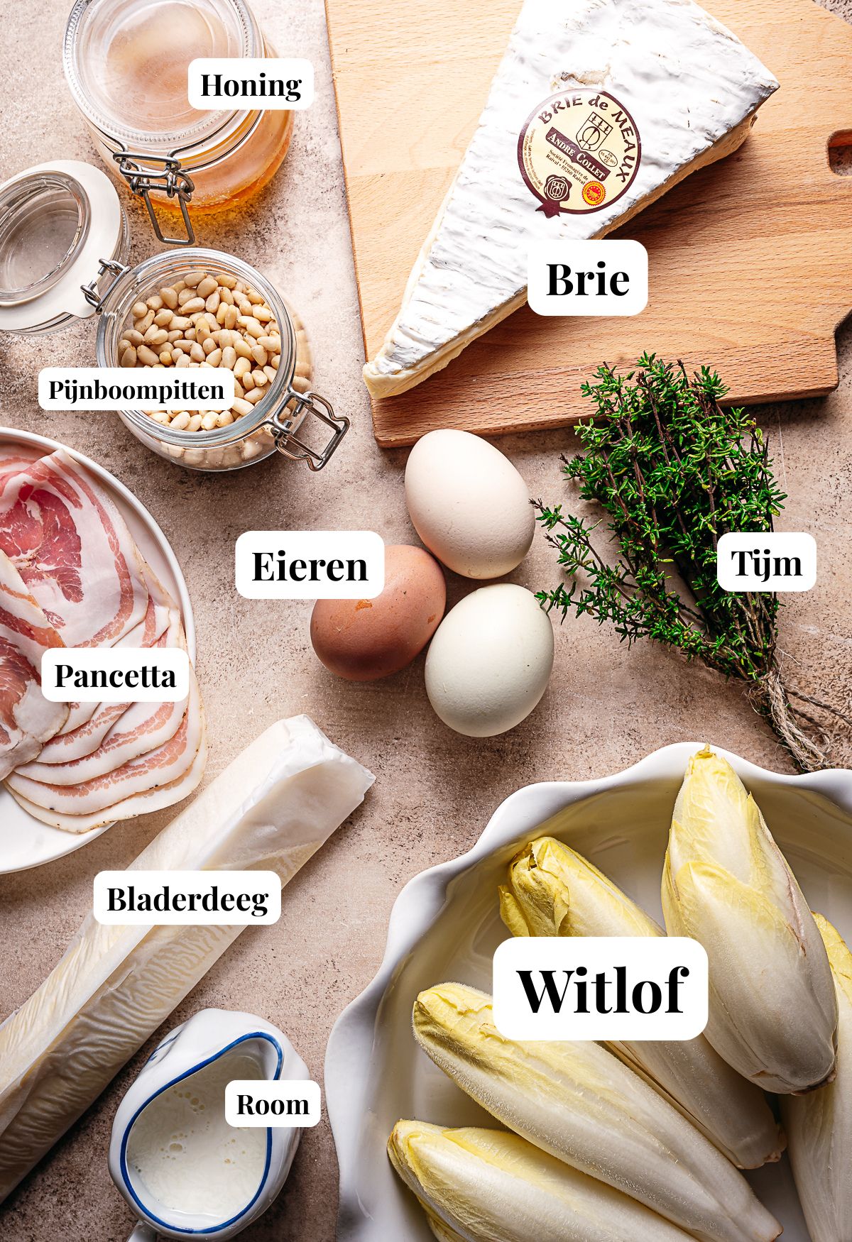 Ingredienten witlofquiche