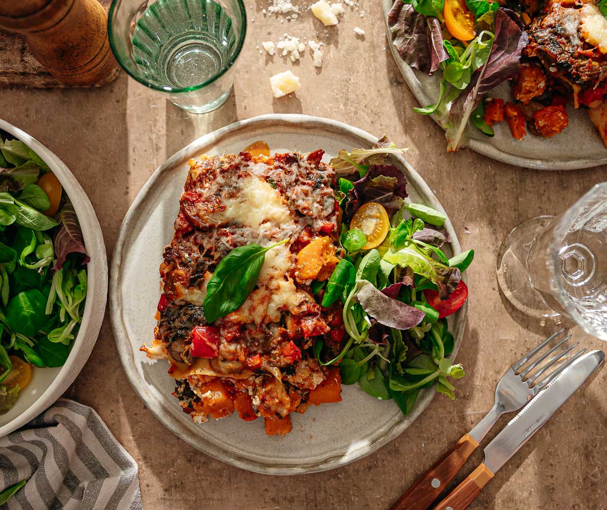 Pompoen lasagne