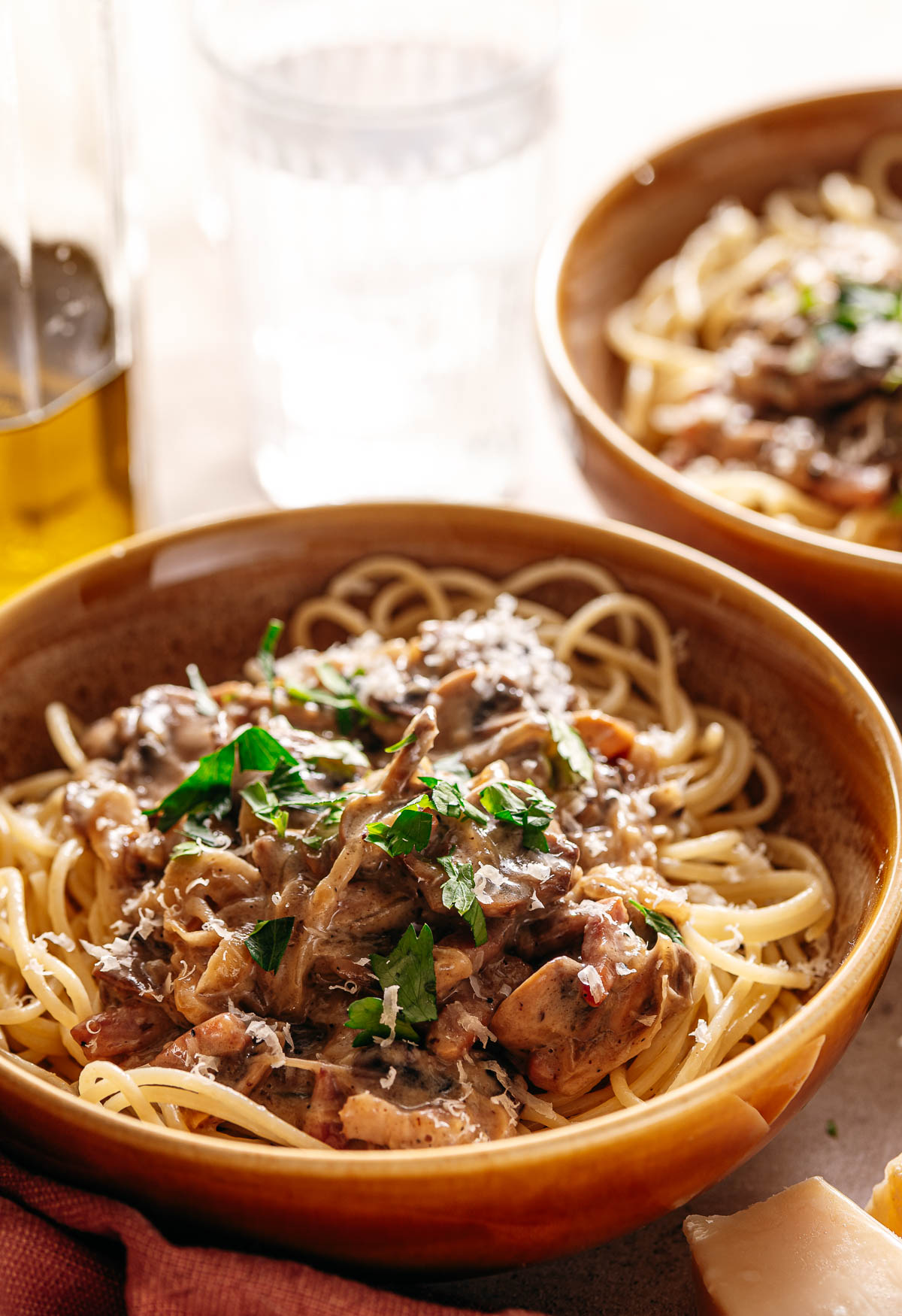 Snelle pasta met spekjes