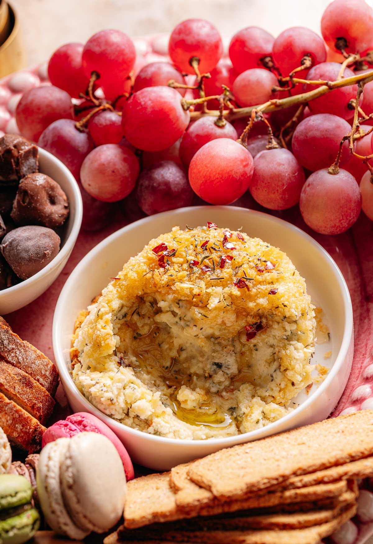 Krokant gebakken boursin borrelhapje