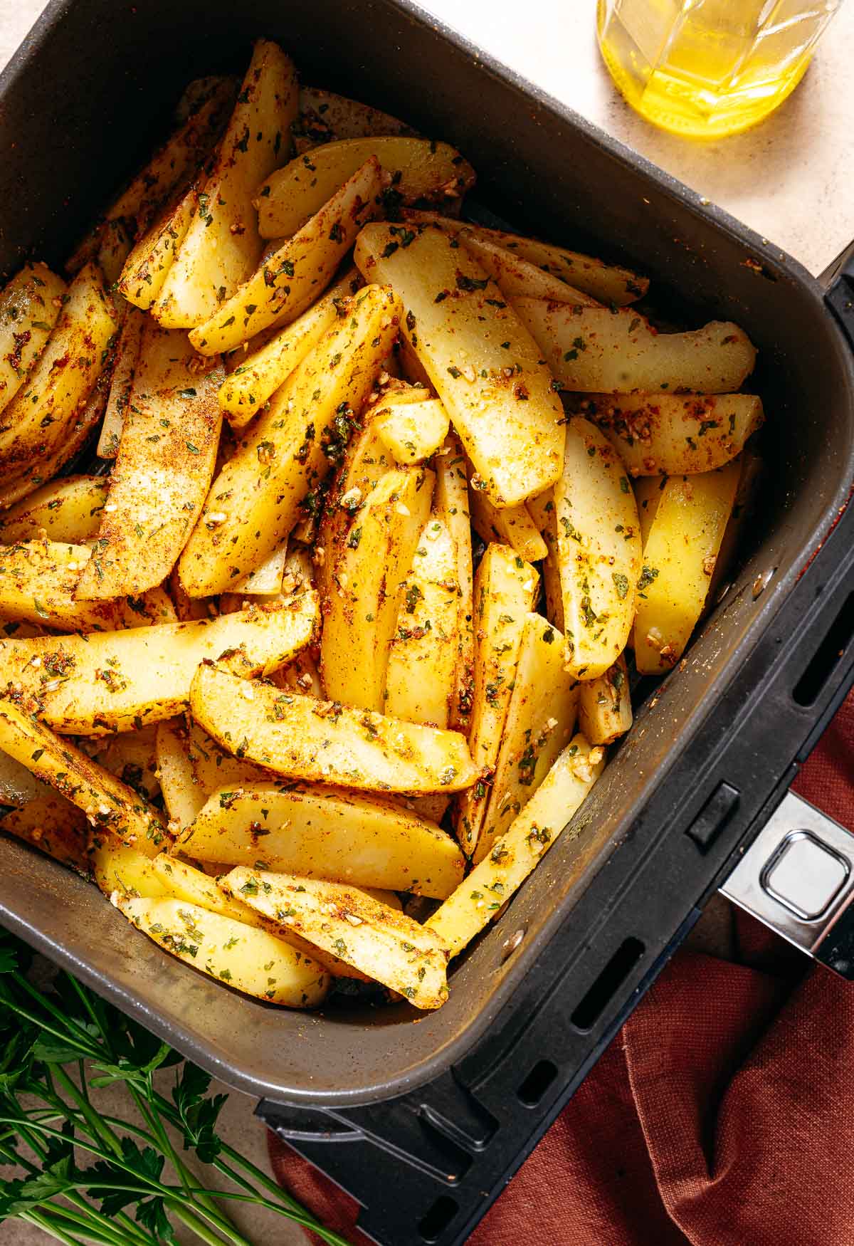 Stap 4- aardappels bakken in de airfryer