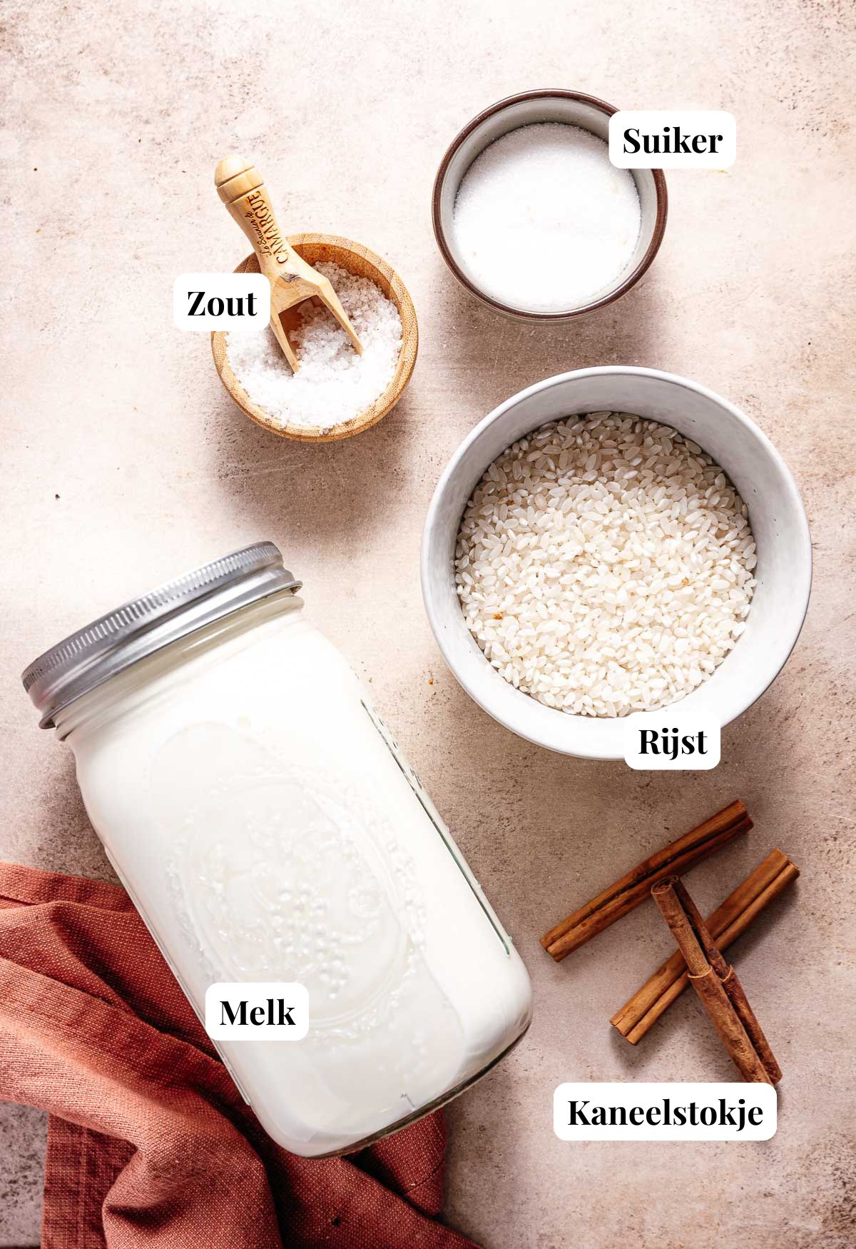 Ingredienten rijstepap