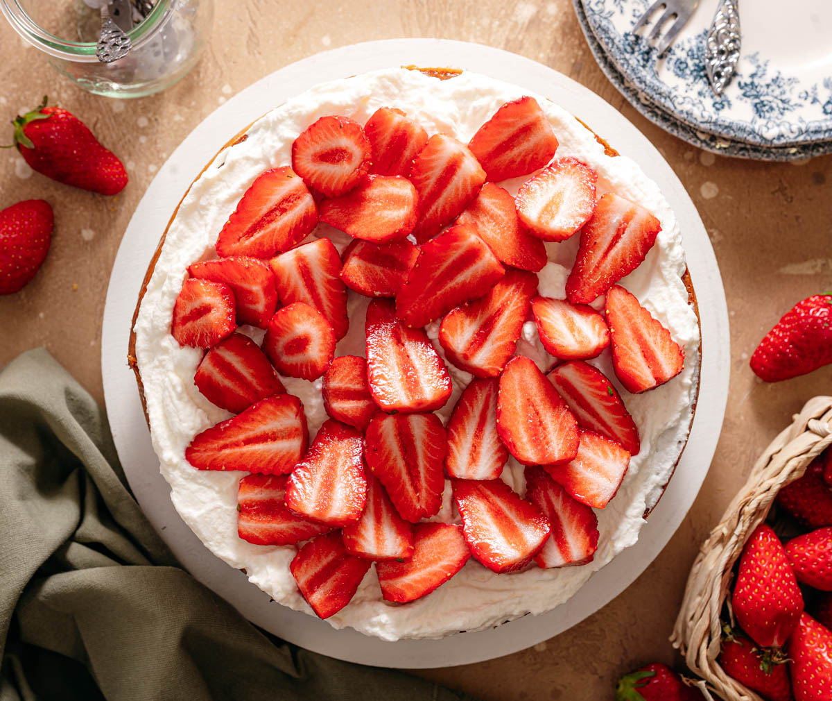 Aardbeien cheesecake