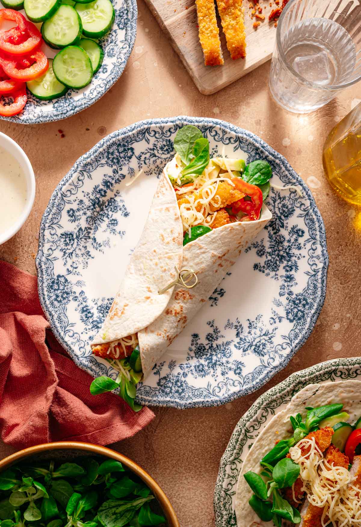 Snelle wraps met kip en honing mosterd
