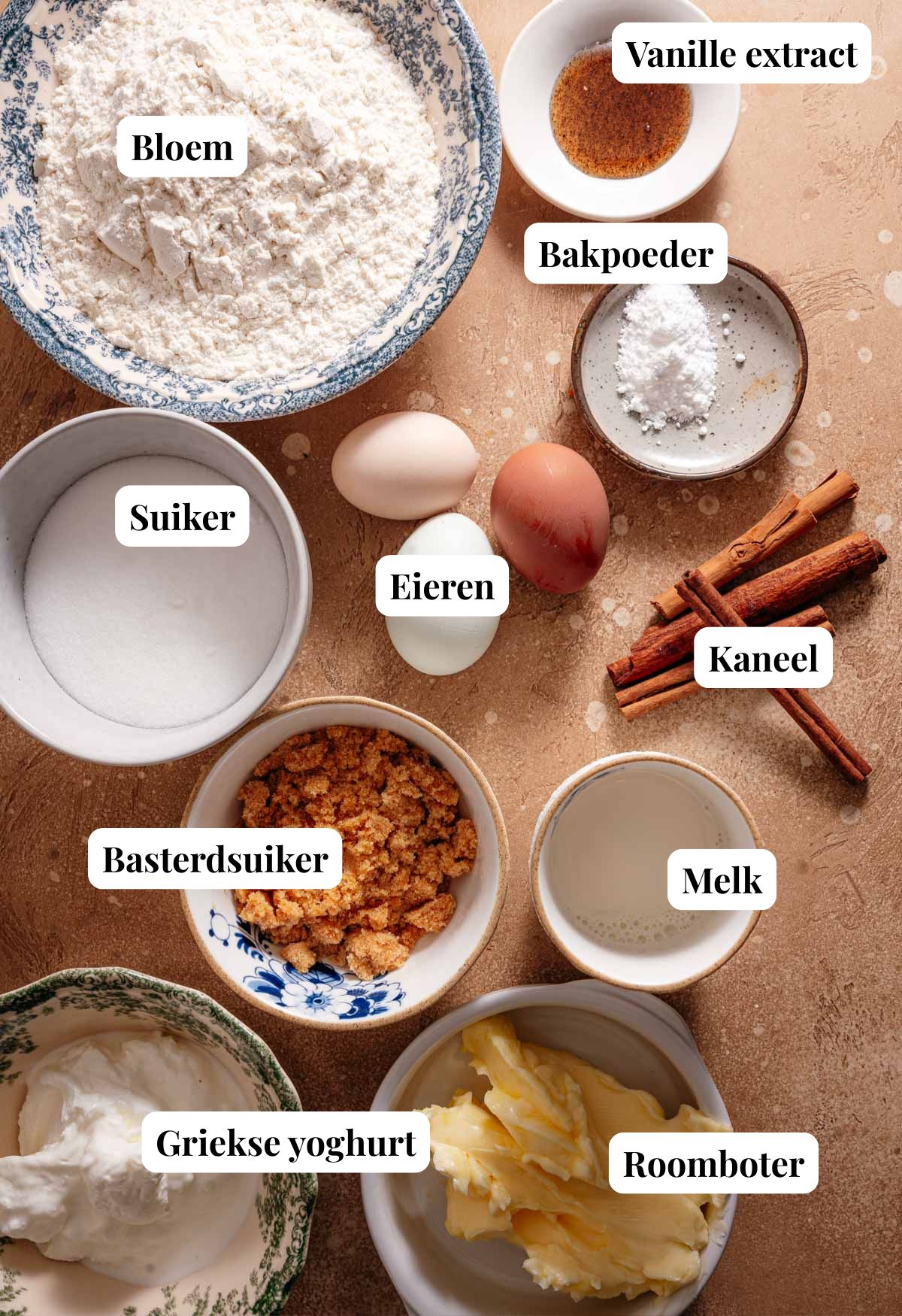 Ingredienten kaneelcake