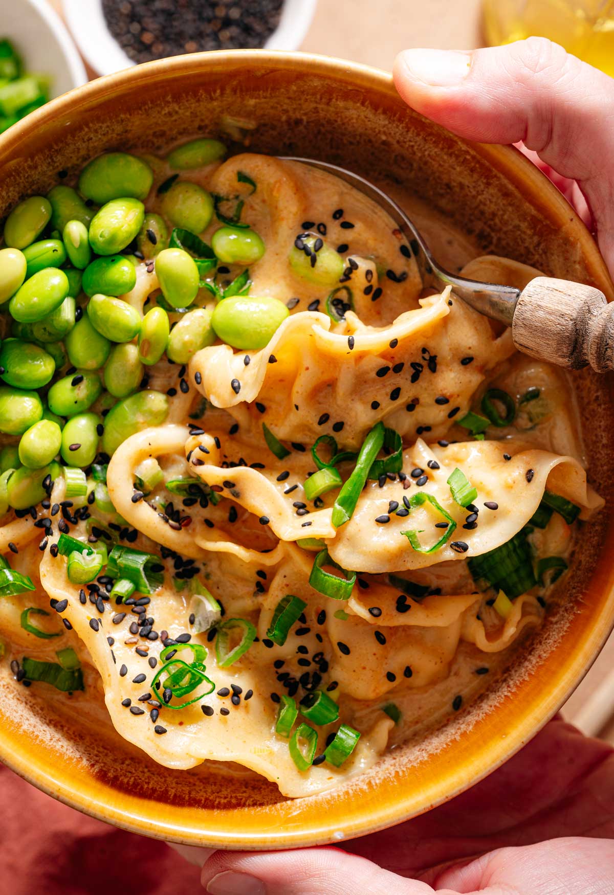 Snelle romige noodlesoup