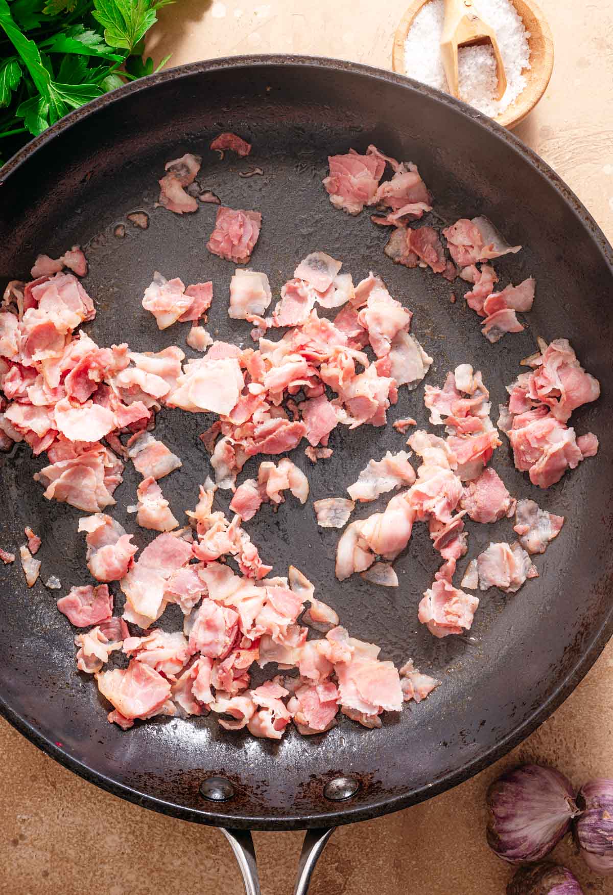 Stap 3: Pancetta uitbakken