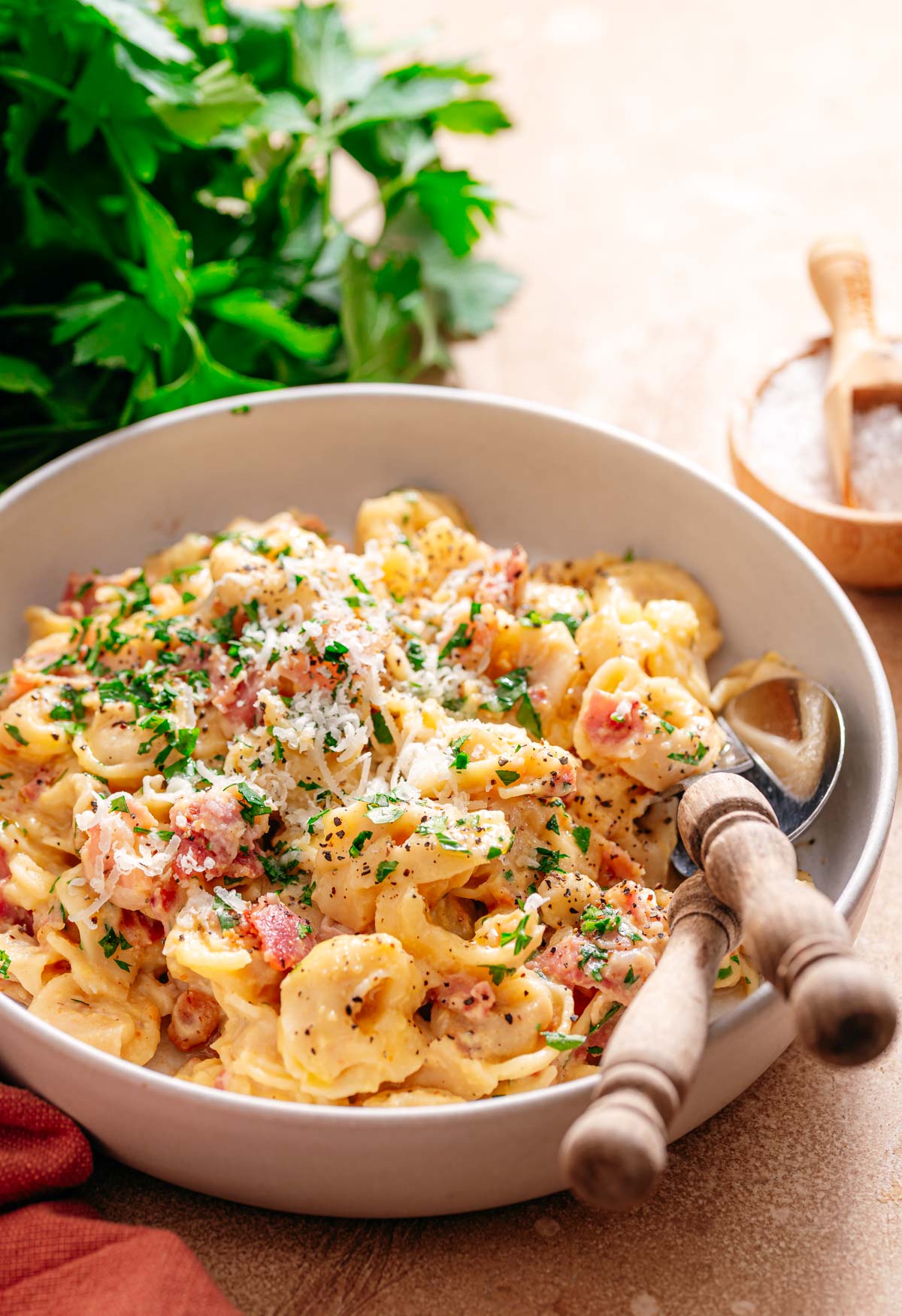 Tortellini recept met carbonara