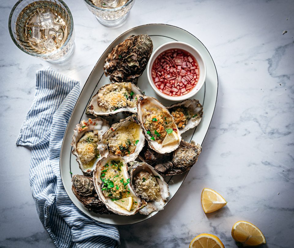gegratineerde oesters